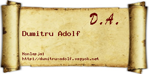 Dumitru Adolf névjegykártya